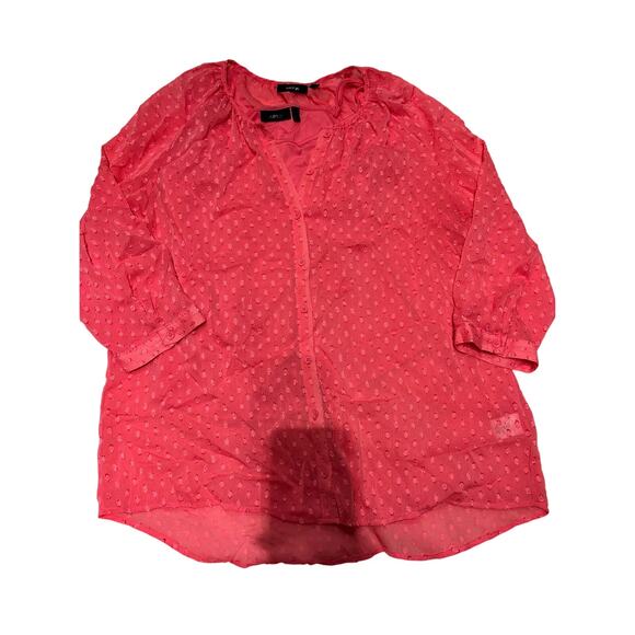 Apt. 9 Tops - Apt. 9 Women's Coral Pink Blouse Petite Large Long Sleeve Boho